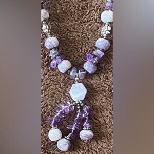 Elegant Purple Charolite Beaded Necklace